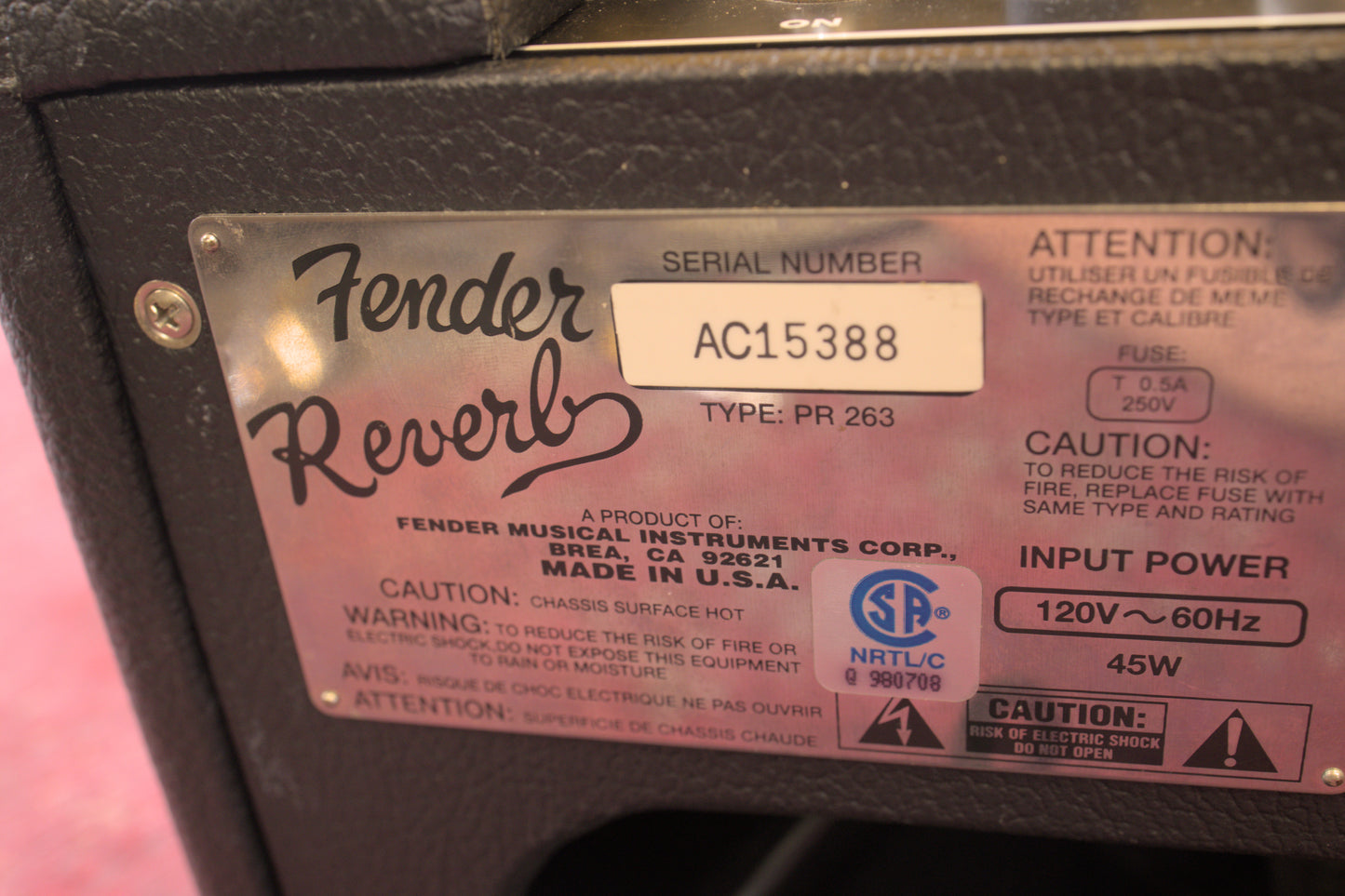 Fender 63 Reverb Unit Reissue