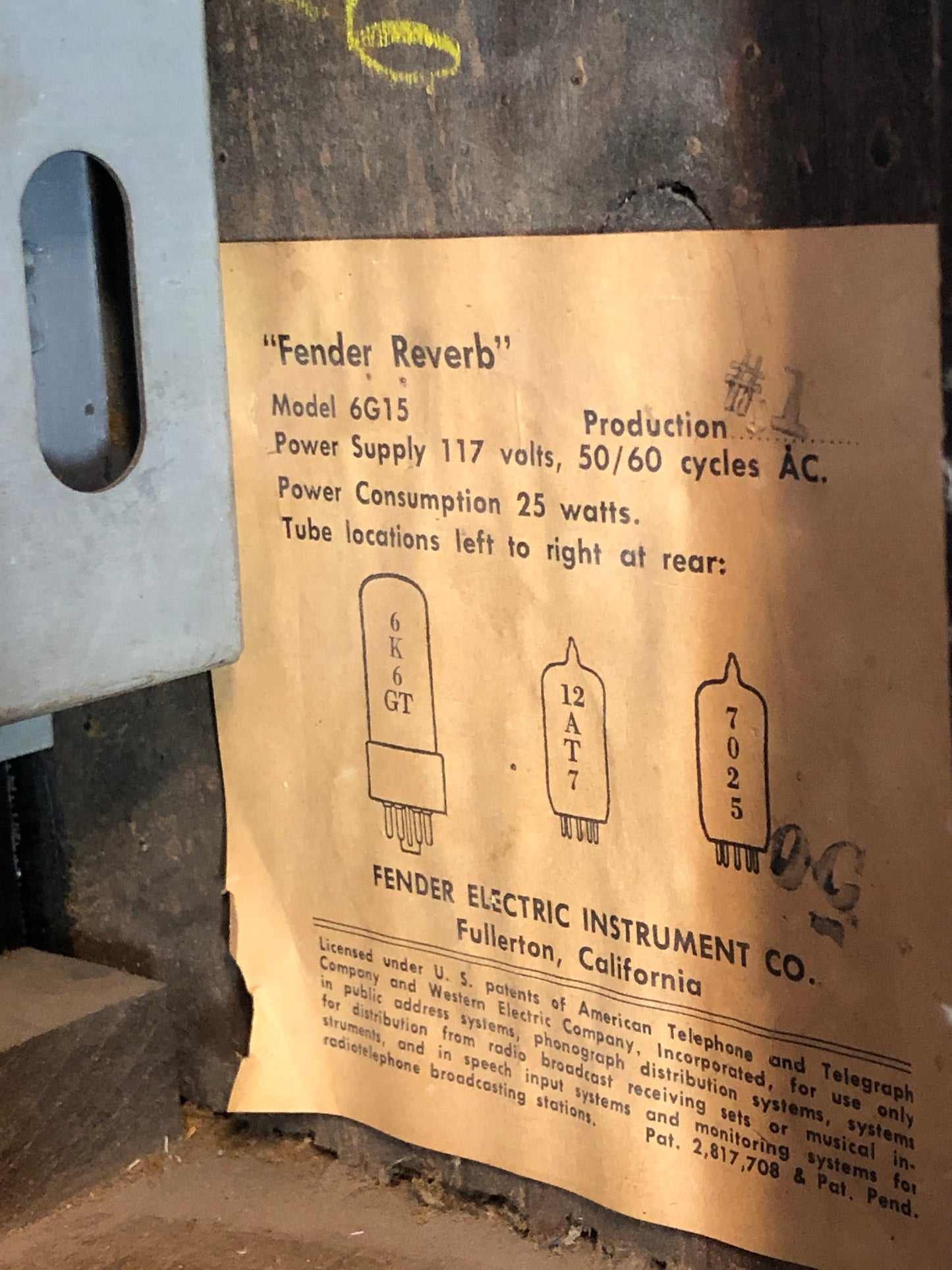 Fender Blackface 6G15 Reverb Unit (1964)